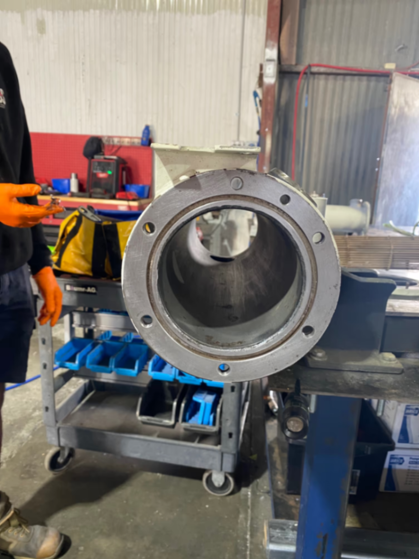 Cleaned heat exchanger housing back on the bench